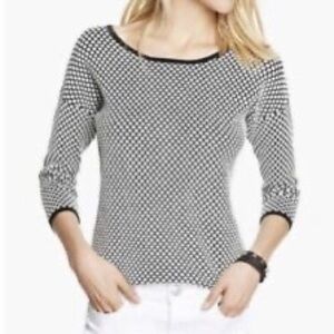 NWOT express gray and white dot 3/4 sleeve sweater